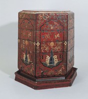 藏品(朱地彩漆六角形五層奩盒)的圖片