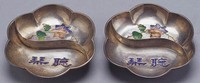 藏品(錫質琺瑯荷形「聽琴」兩用碟)的圖片