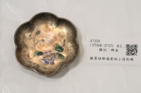 藏品(銀質琺瑯海棠紋小荷形碟)的圖片