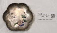 藏品(銀質琺瑯海棠紋荷形碟)的圖片