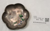 藏品(銀質琺瑯海棠紋荷形碟)的圖片