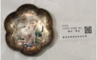 藏品(銀質琺瑯海棠紋荷形碟)的圖片