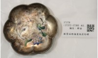 藏品(銀質琺瑯海棠紋荷形碟)的圖片