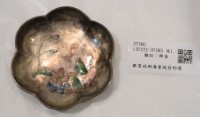 藏品(銀質琺瑯海棠紋荷形碟)的圖片