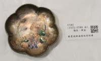 藏品(銀質琺瑯海棠紋荷形碟)的圖片