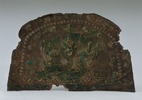 藏品(鎏金雙獅花卉紋銀梳)的圖片