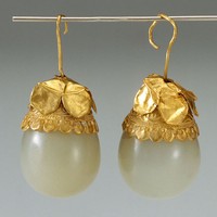 藏品(水滴形金玉耳環)的圖片