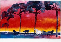 藏品(黃昏中的馬群)的圖片