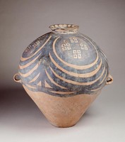 藏品(馬廠四大圈方格點網紋雙耳壺)的圖片