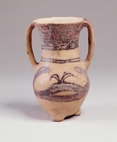 藏品(辛店文化雙鉤雙葉紋雙耳罐)的圖片