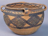 藏品(馬廠菱格網紋四耳盆)的圖片