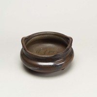 藏品(醬釉雙耳三足爐)的圖片