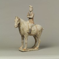 藏品(加彩人騎馬樂器俑)的圖片