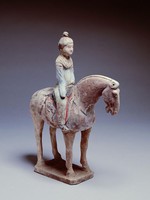 藏品(彩繪藍衣女騎俑)的圖片