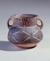 藏品(馬廠交叉菱格網紋雙耳壺)的圖片