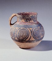 藏品(馬廠雙層同心圓網紋單耳壺)的圖片