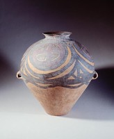 藏品(馬廠四大圈十字紅彩紋雙耳壺)的圖片