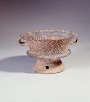 藏品(馬廠折線紋雙耳彩陶豆)的圖片