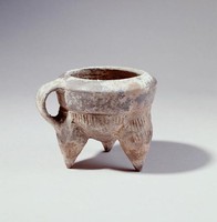 藏品(灰陶單耳三足斝)的圖片