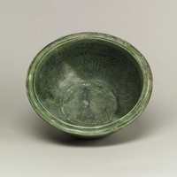 藏品(綠底黑彩絞胎平口盆)的圖片