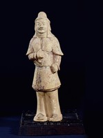 藏品(帶釉彩繪武人)的圖片