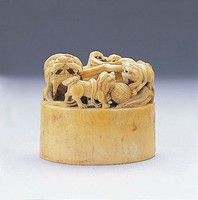 藏品(清宮雌雄獅成對牙印)的圖片
