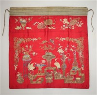 藏品(雙白鶴博古圖桌圍)的圖片