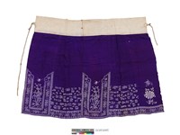 藏品(紫色軟綢印花百褶裙)的圖片