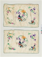 藏品(白緞提花繡花果枕套組)的圖片