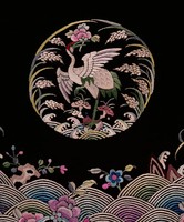 藏品(黑緞彩繡嘉禾壽鶴褂)的圖片