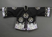 藏品(黑緞彩繡嘉禾壽鶴褂)的圖片