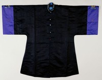 藏品(玄黑色素緞對襟男襖)的圖片
