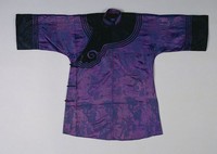藏品(紫藍色提花綢大襟女衫)的圖片
