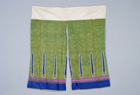 藏品(綠色劍帶紋提花軟綢開襠褲)的圖片