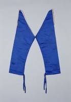 藏品(靛藍色提花緞褲腿褲)的圖片