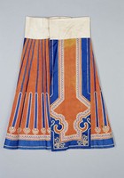 藏品(橘色提花軟綢馬面裙)的圖片