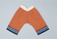 藏品(橘紅色麻質開襠褲)的圖片