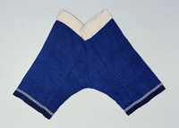 藏品(深藍色麻質女褲)的圖片