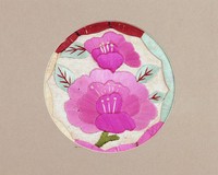 藏品(雙牡丹彩繡茶墊)的圖片
