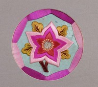 藏品(桃花彩繡茶墊)的圖片