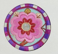 藏品(牡丹彩繡茶墊)的圖片