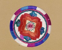 藏品(石榴花彩繡茶墊)的圖片