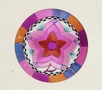 藏品(桃花彩繡茶墊)的圖片