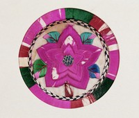 藏品(桃花彩繡茶墊)的圖片