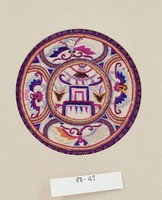 藏品(蝴蝶紋樓台彩繡杯墊)的圖片