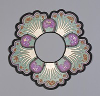 藏品(五瓣綠地白花紋雲肩)的圖片