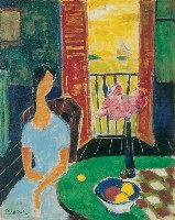 藏品(坐在落地窗前的女子)的圖片