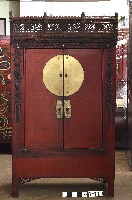 藏品(雕刻紅漆圓銅片櫃)的圖片