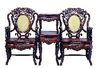 藏品(紫檀木雕刻太師椅組)的圖片