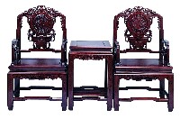 藏品(花梨木雕刻太師椅組)的圖片